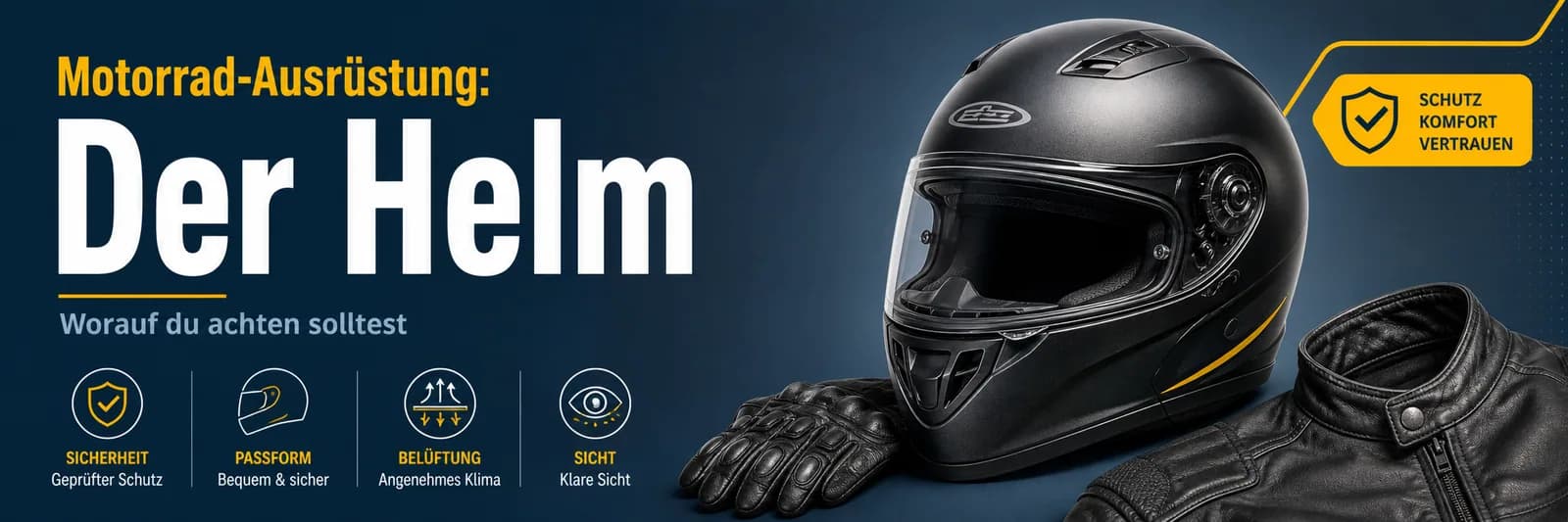 Motorrad-Ausrüstung — Der Helm: Sicherheit, Passform, Belüftung, klare Sicht