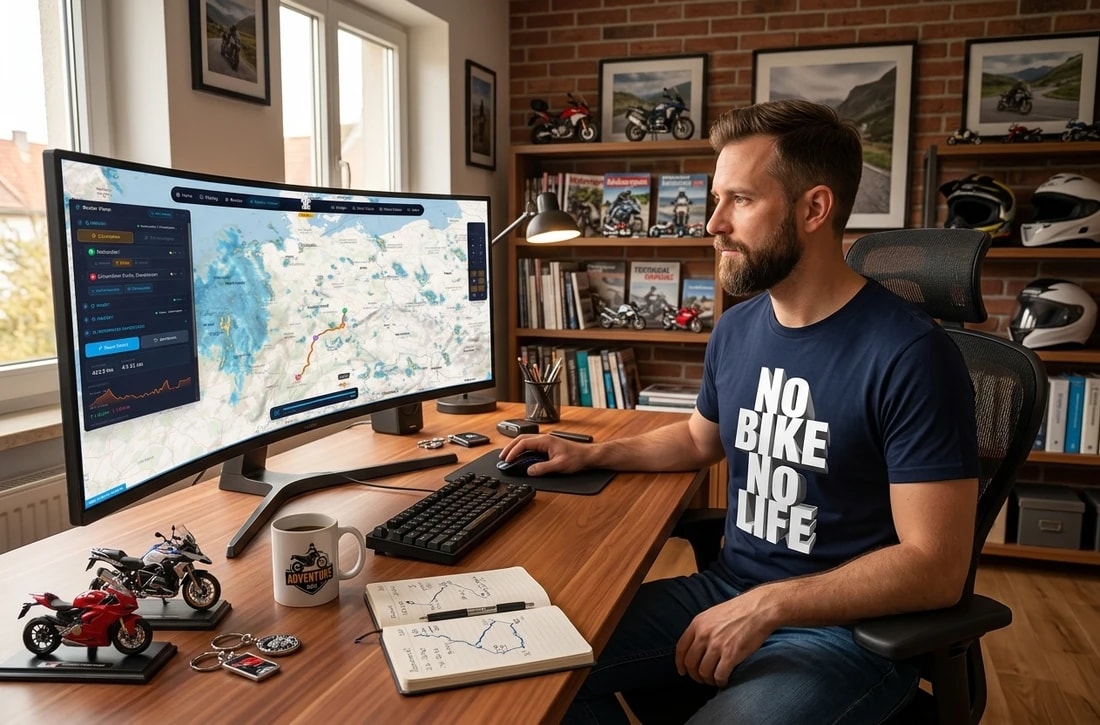 Route planner on a monitor – image created with AI